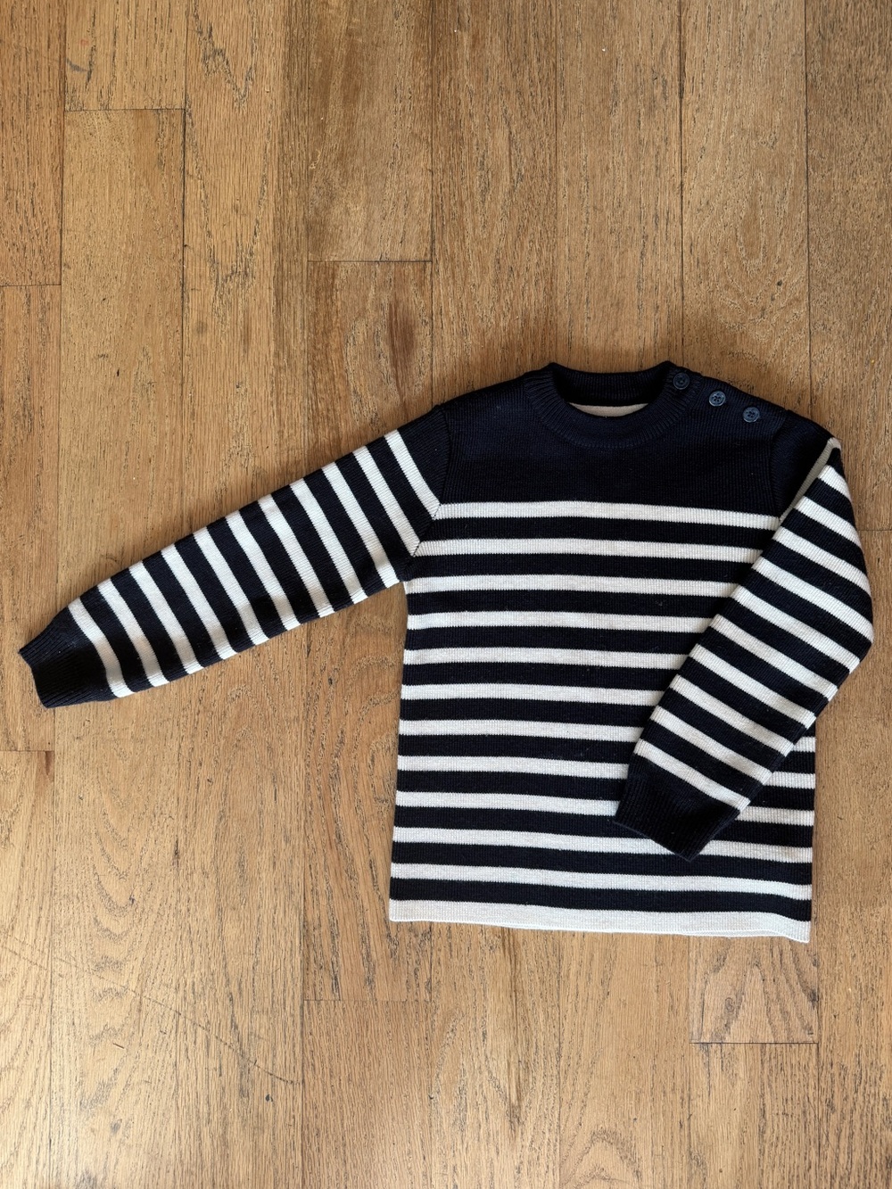 French Striped Navy and White Crewneck Sweater